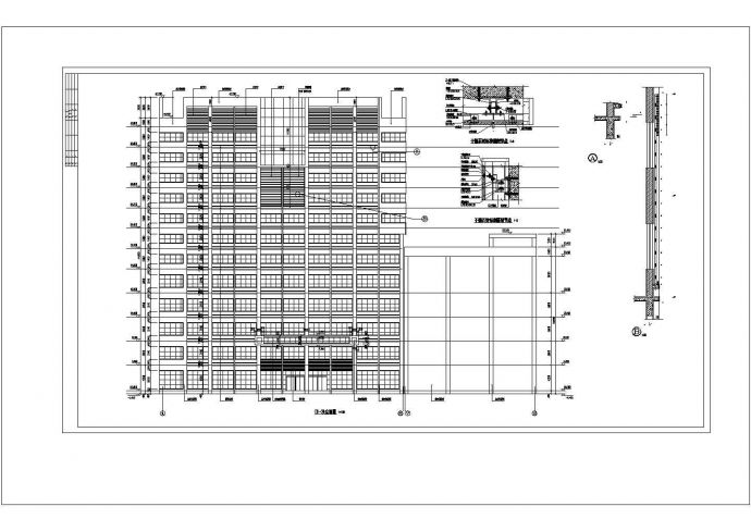 1.2万平米12层框剪结构星级酒店建筑设计CAD图纸（含地下室层）_图1