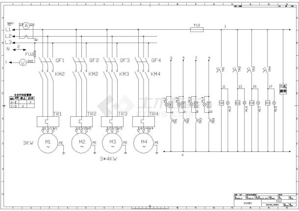 某配电工程西门子PLC控制回路设计cad详细电气施工图-图一