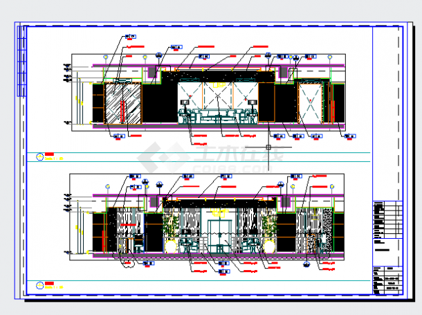 五星豪华总统套房施工设计方案CAD图-图一