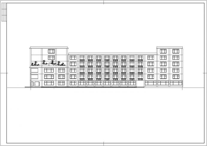 苏州市某商业街7500平米6层混合结构连锁旅馆平立剖面计CAD图纸_图1