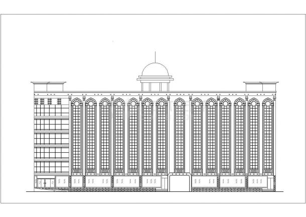 6200平米6层混合结构欧式风格连锁酒店平立面设计CAD图纸-图一