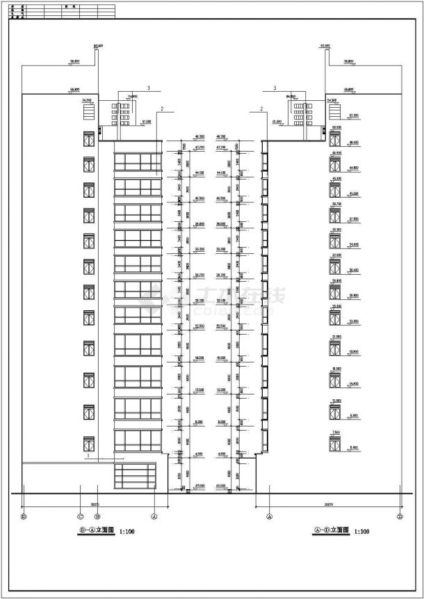 沈阳某临街1.2万平米13层框剪结构连锁宾馆全套建筑设计CAD图纸-图二