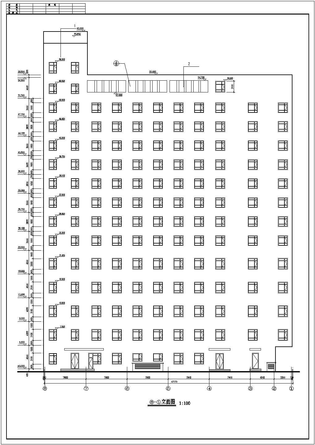 沈阳某临街1.2万平米13层框剪结构连锁宾馆全套建筑设计CAD图纸