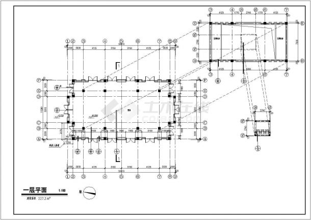 某社区中心绿城(经典）CAD建筑设计施工图纸-图二