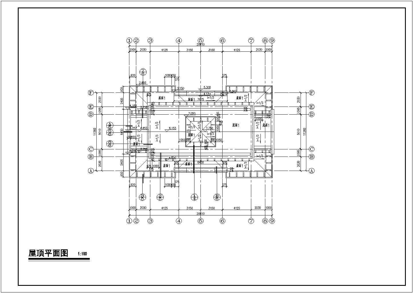 某社区中心绿城(经典）CAD建筑设计施工图纸