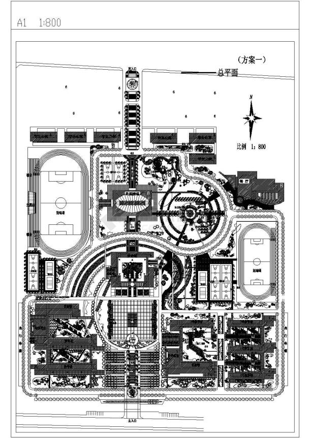 某校园CAD建筑设计施工图纸-图一