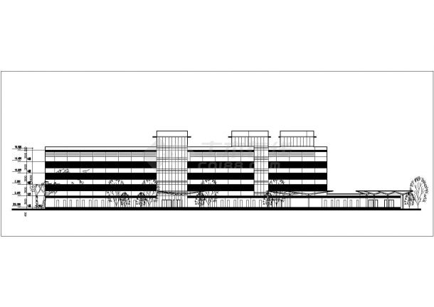 沧州市某4600平米五层框架结构二星级宾馆平立剖面设计CAD图纸-图一