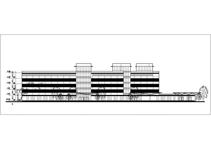 沧州市某4600平米五层框架结构二星级宾馆平立剖面设计CAD图纸_图1