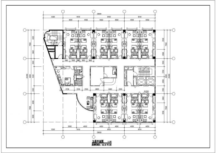 5200平米左右8层框架结构三星级酒店平立面设计CAD图纸_图1