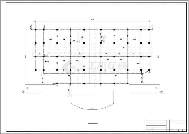 辽阳市某公司6600平米六层钢混框架结构办公楼建筑结构设计CAD图纸-图二