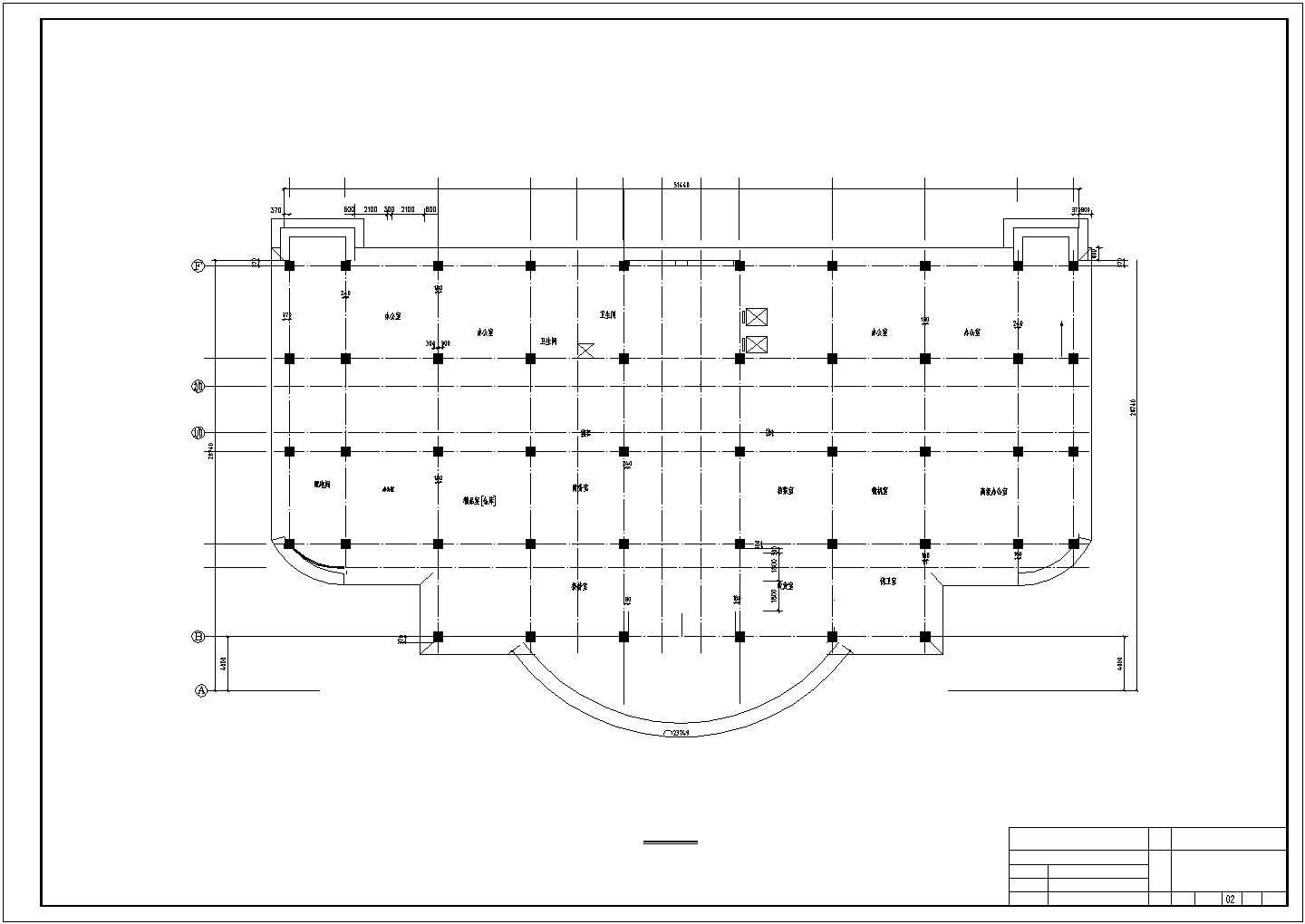 辽阳市某公司6600平米六层钢混框架结构办公楼建筑结构设计CAD图纸