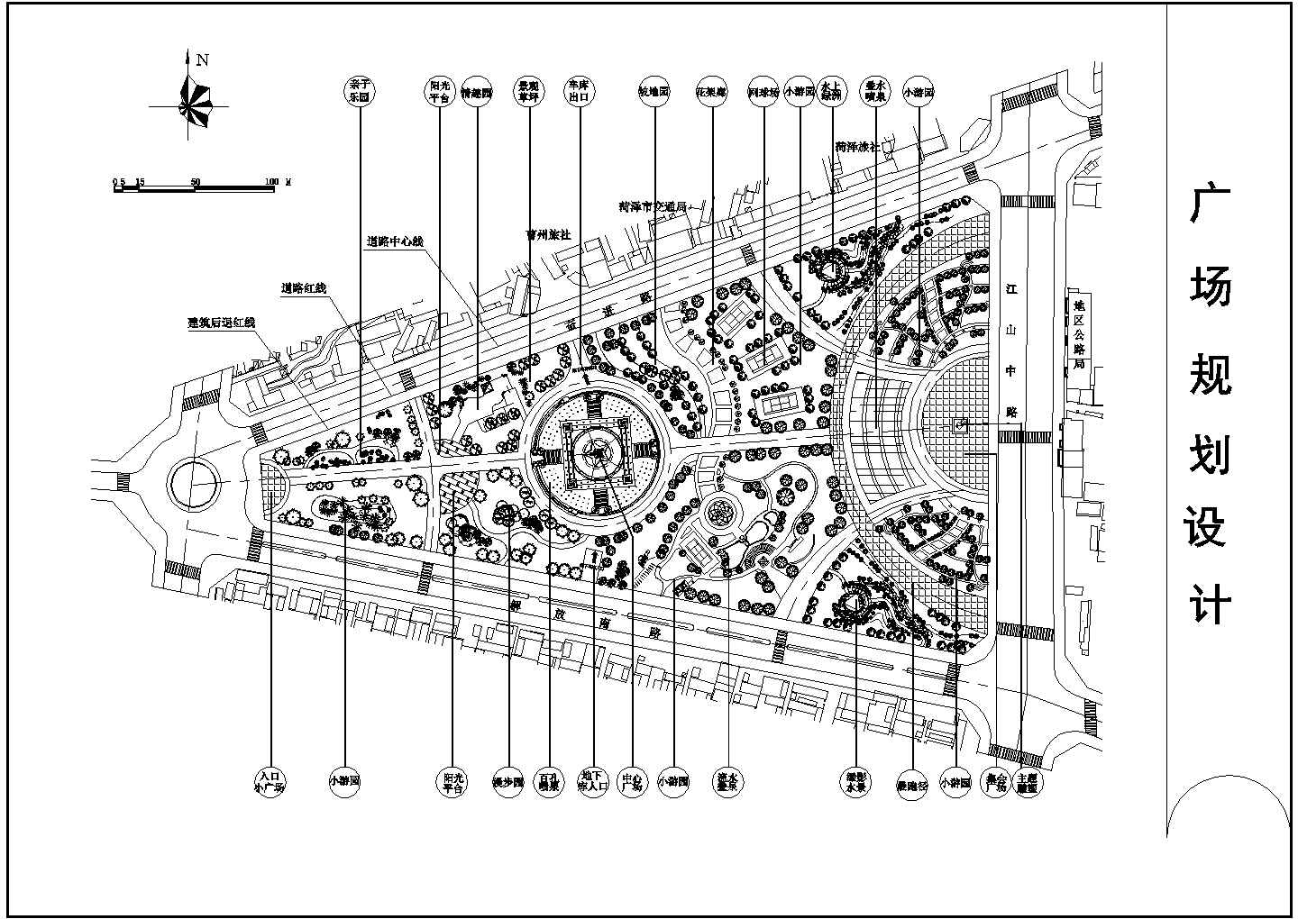 某广场设计作业CAD建筑施工图