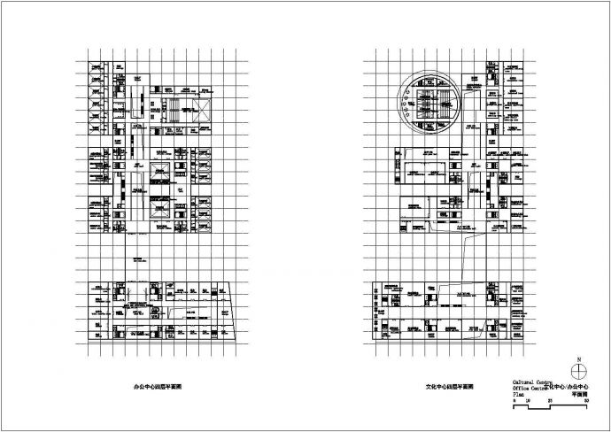 某枣庄文体中心办公CAD建筑设计_图1