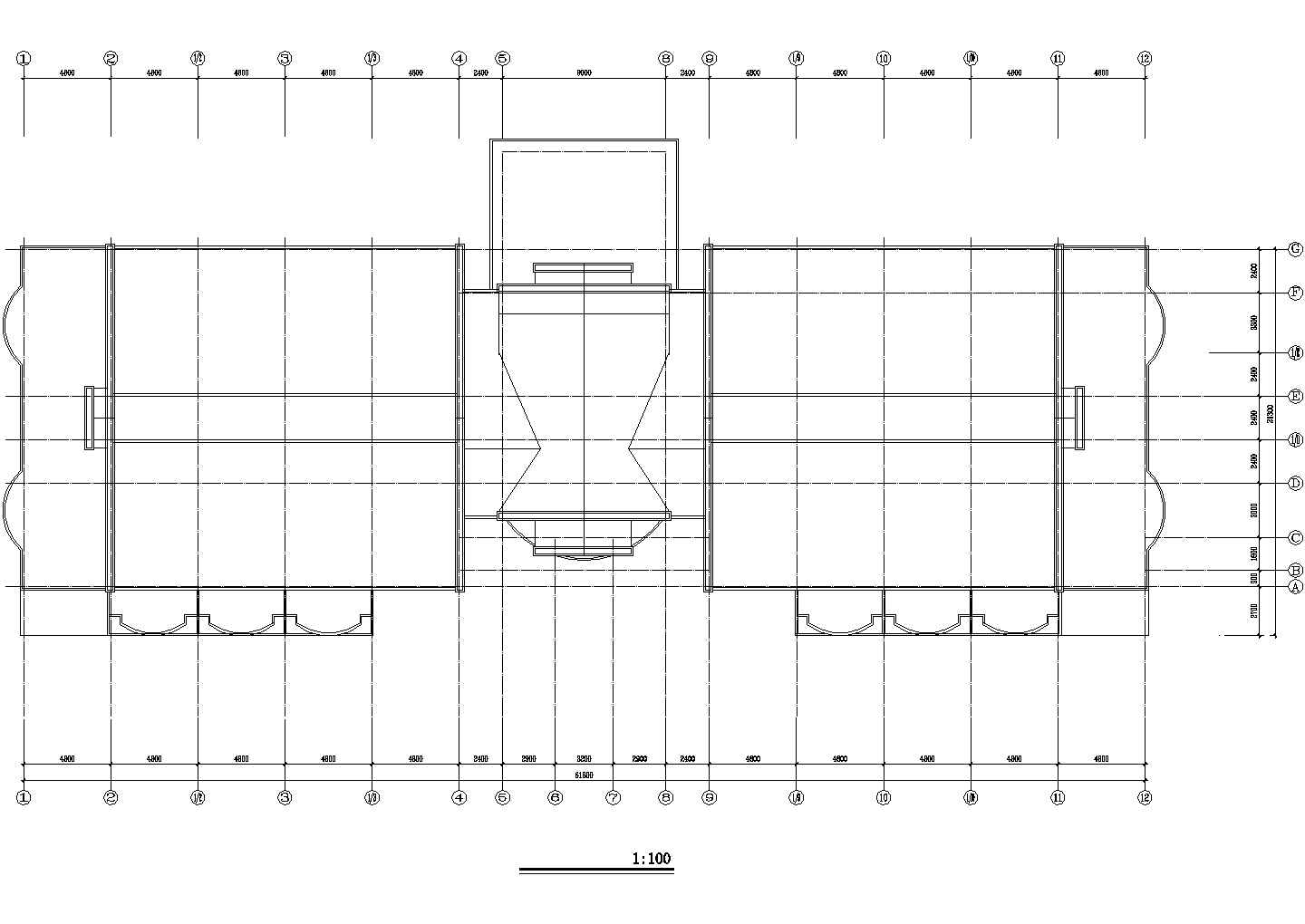 扬州市某2100平米左右2层框架结构民宿酒店平立剖面设计CAD图纸