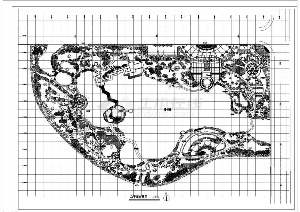 某公园CAD总平面布置图-图一