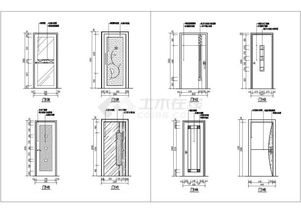 【南通】某高档小区不同户型住宅楼全套门装饰施工设计cad图纸-图一