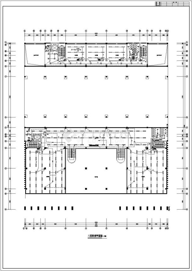某长73.2米 宽63米 地下1地上4层图书馆CAD电气设计（平面 系统图）-图一