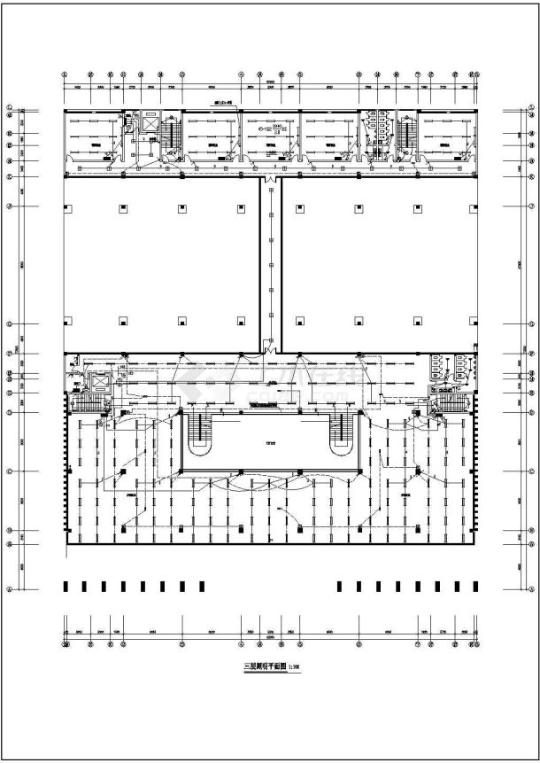 某长73.2米 宽63米 地下1地上4层图书馆CAD电气设计（平面 系统图）-图二