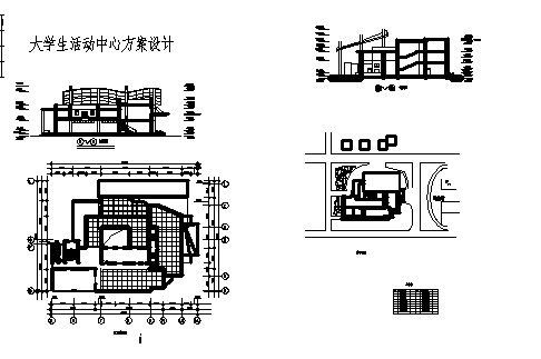 南京某大学活动中心大楼建筑设计施工cad图纸-图一
