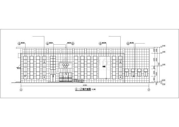 某大学1900平米2层钢框架结构体艺训练馆全套建筑CAD设计图纸-图二