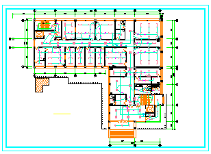 7层L型医院综合楼电施设计cad图纸-图一