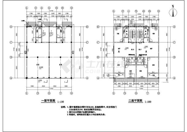 某农村徽派马头墙住宅楼建筑施工图-图二