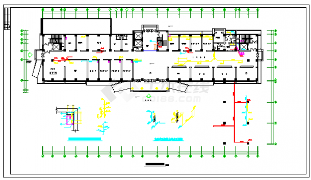 -1+12层市人民医院外科楼水施设计cad图纸-图二