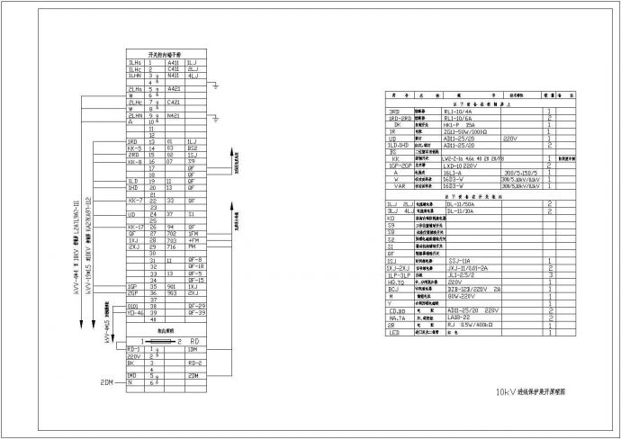 设备控制器_KYN28-10KV进线保护展开原理图_图1