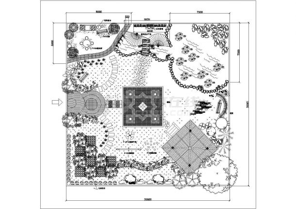 某高级别墅庭院CAD景观设计图-图一