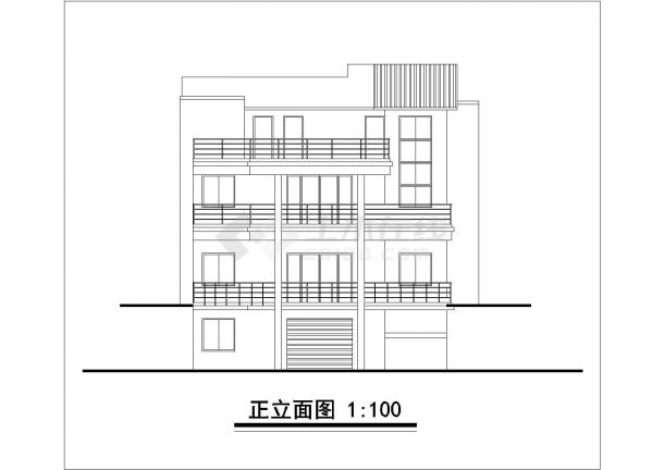 常州市某社区2层混合结构单体别墅平立面设计CAD图纸（含地下室和阁楼）-图二
