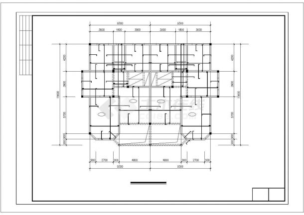 湘潭市福景家园小区2层混合结构双拼别墅全套结构设计CAD图纸-图一