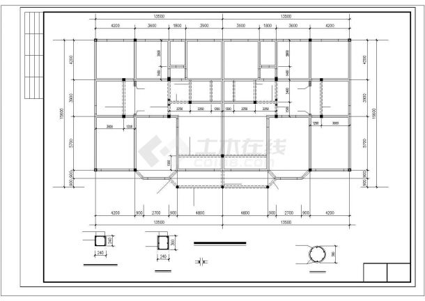 湘潭市福景家园小区2层混合结构双拼别墅全套结构设计CAD图纸-图二