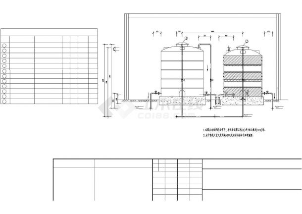 贵阳市某大型垃圾卫生填埋场渗滤液处理工程设计CAD图纸-图一