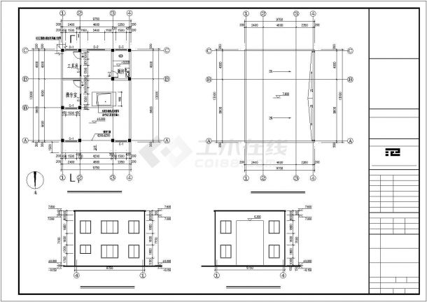 126平米单层框架结构压缩式垃圾中转站建筑设计CAD图纸-图一