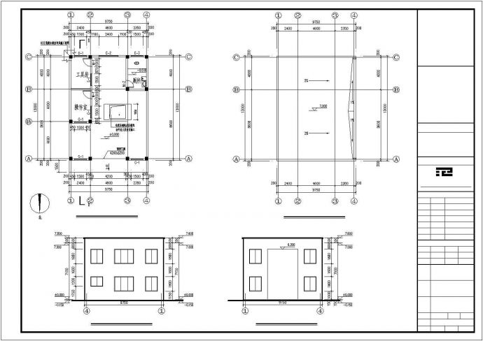 126平米单层框架结构压缩式垃圾中转站建筑设计CAD图纸_图1
