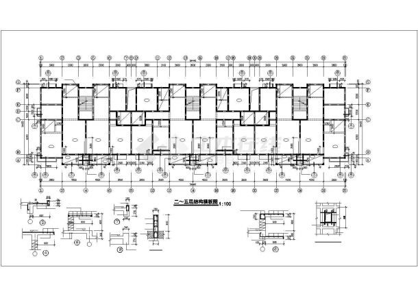 某七层砖混住宅结构设计施工图-图二