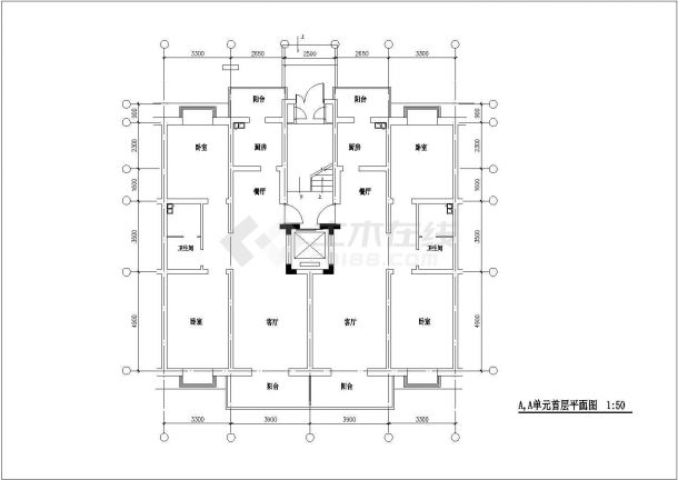 带电梯小高层户型设计方案图-图二