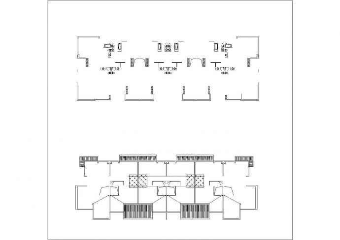 1800平米3层框架结构六户连排别墅给排水设计CAD图纸（2套方案）_图1