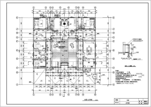 某单层北京经典四合院CAD框架结构设计图纸-图二