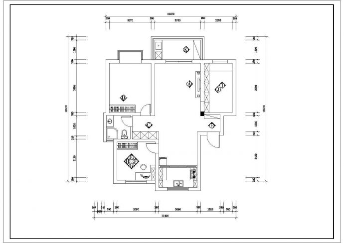 某地百平米大户型室内家装设计cad施工图_图1