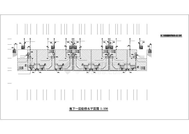 2900平米3层框架结构组合式别墅楼给排水设计CAD图纸（1层7户/2套方案）-图一