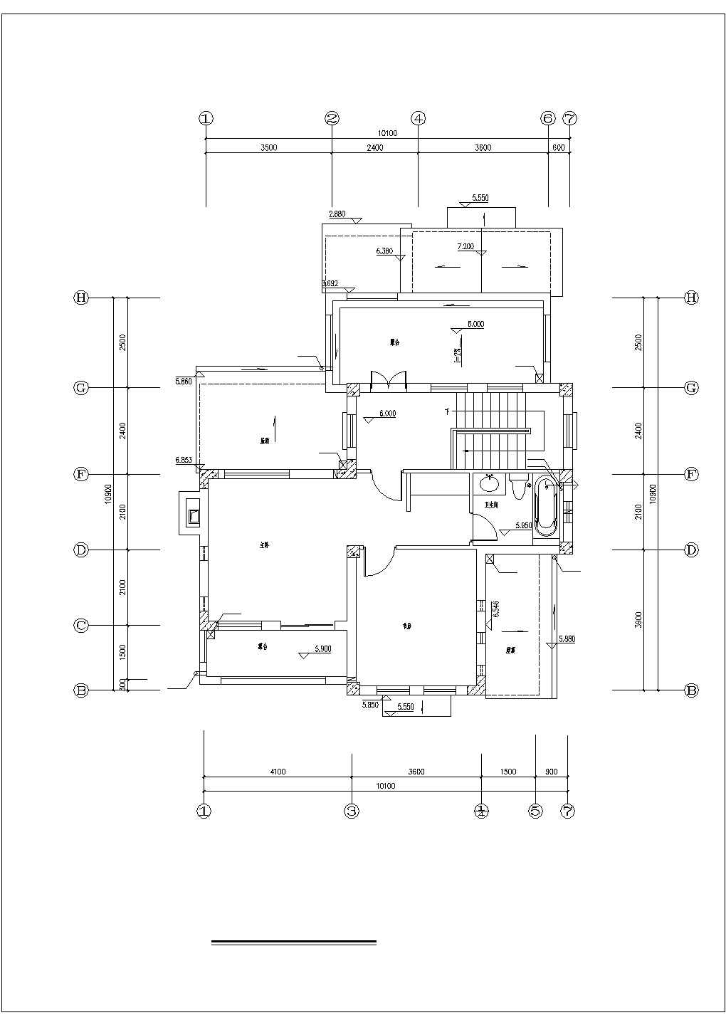 360平米3层混合结构单体别墅全套给排水设计CAD图纸