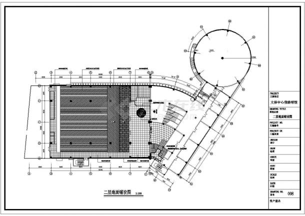 保龄球馆室内装修平面设计cad施工图-图二