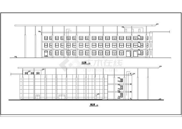 太仓市惠阳西路某三层连锁商务大酒店全套建筑设计CAD图纸-图一