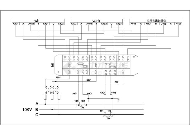 设备控制器_高压计量接线CAD图-图一