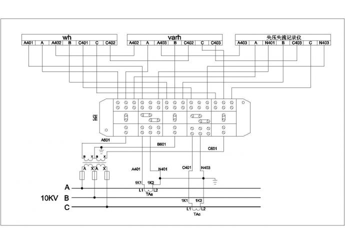 设备控制器_高压计量接线CAD图_图1