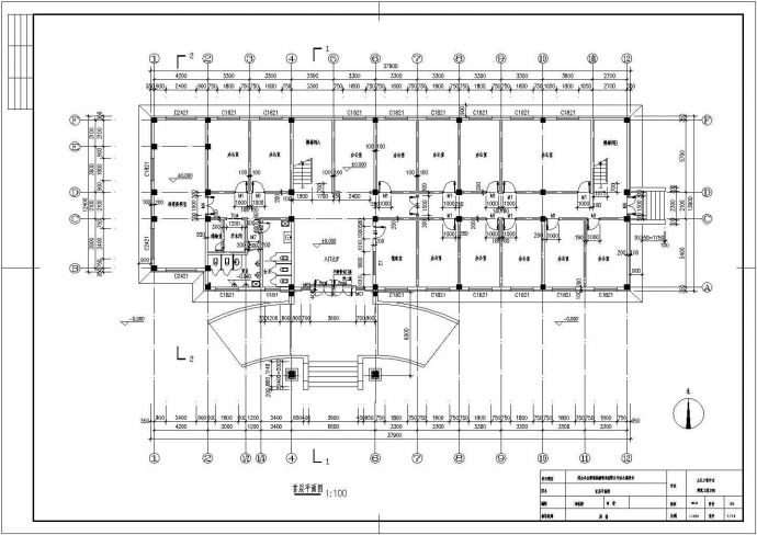 某六层框架结构工业厂房办公楼设计cad全套建筑施工图（含结构设计）_图1