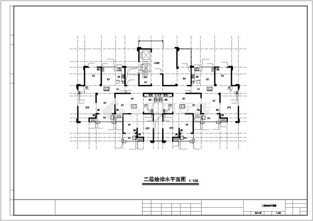 金华市某小区1.1万平米33层剪力墙结构住宅楼给排水设计CAD图纸-图一