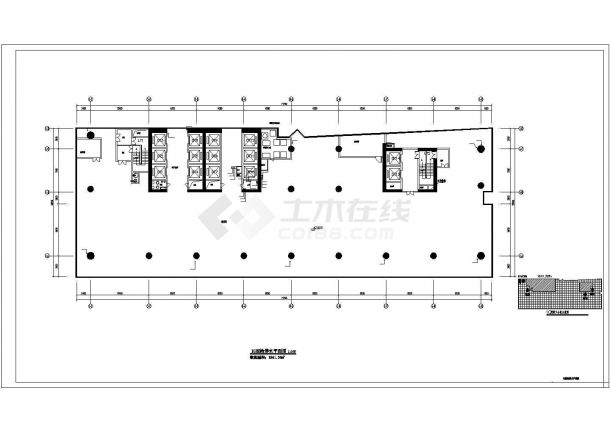 西安市某商业街39层剪力墙结构办公楼给排水平面设计CAD图纸-图二