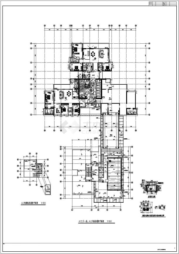 南宁市某小区31层框剪结构住宅楼全套消防平面设计CAD图纸-图二